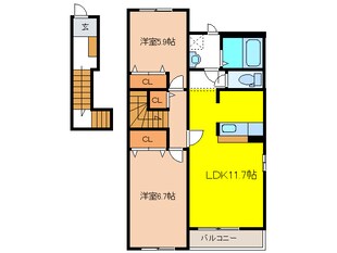 ラッキ－ハイム丹羽の物件間取画像